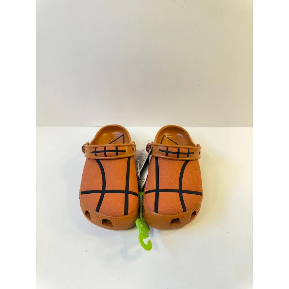 Crocs Kids Sandals Classic Basketball Clogs Orange Black US 12